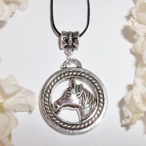 Horse Necklace Jewelry Set Silver Colt Mare Cowgirl Southwestern Western D861